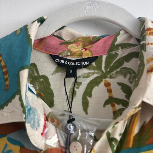 NWT Oversized Resort Wear Novelty Print Tunic Shirt Dress Cover Up S Florida - Picture 13 of 14